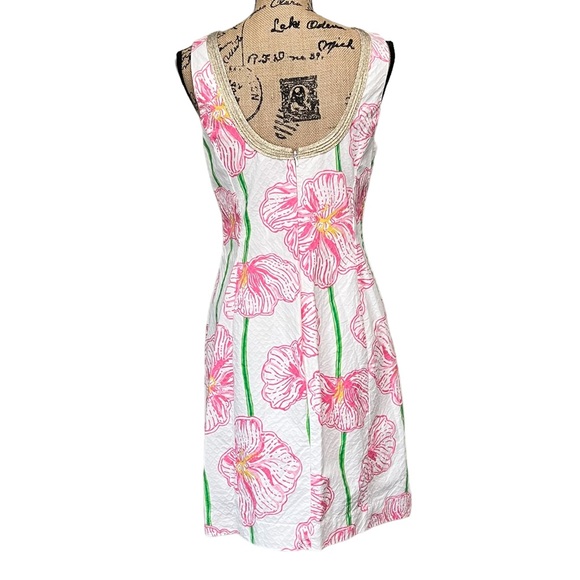 Lilly Pulitzer Janice Resort White Clover Cup Shift Dress Size 8 - Picture 3 of 7
